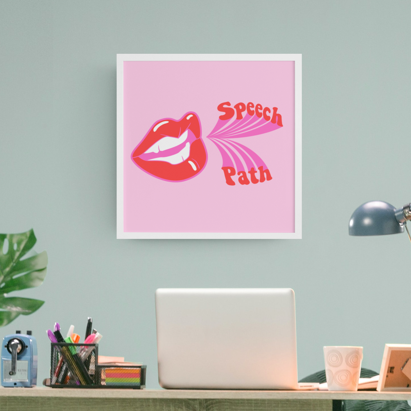 Speech Path Mouth Digital Print