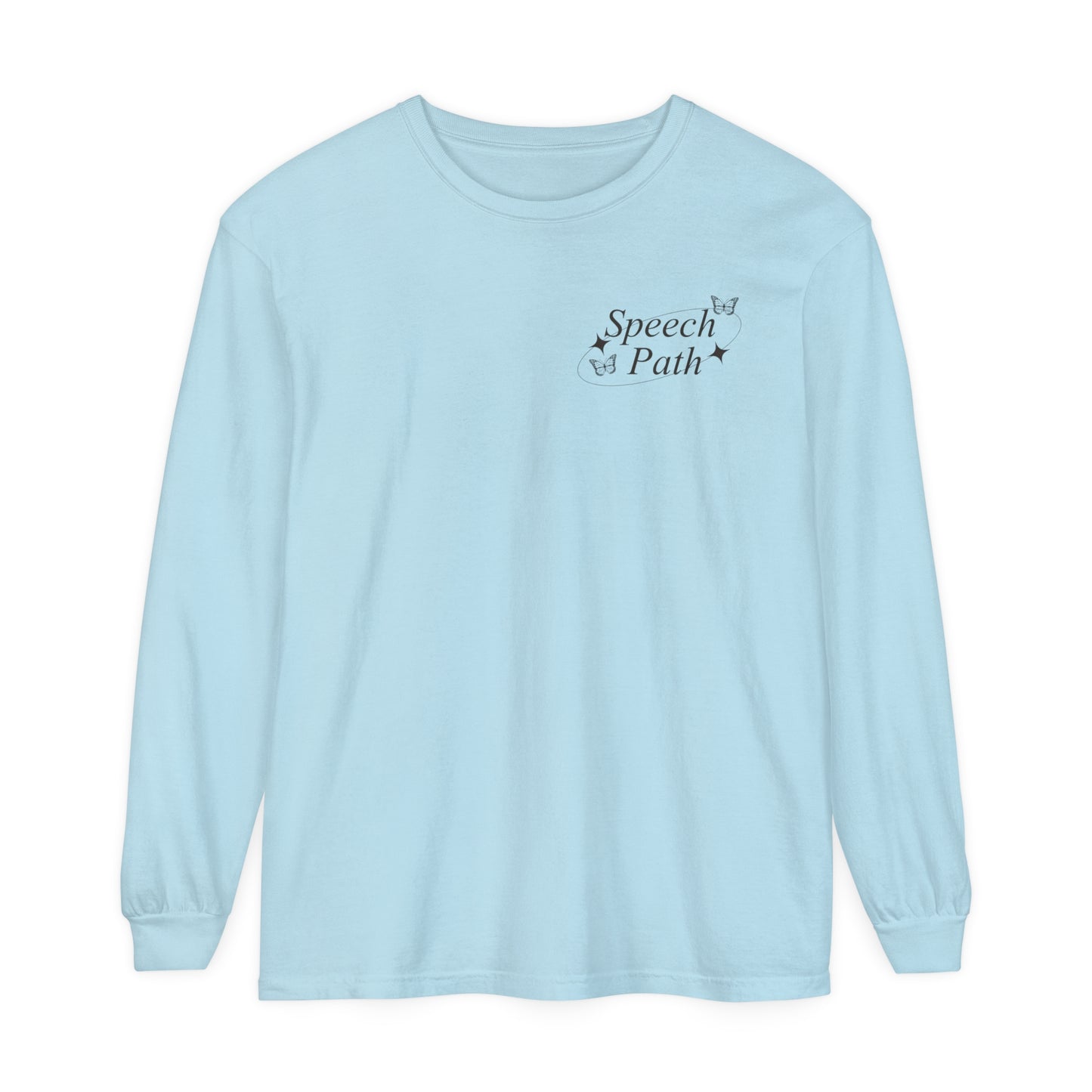 Speech Path Butterflies Long Sleeve Comfort Colors T-shirt
