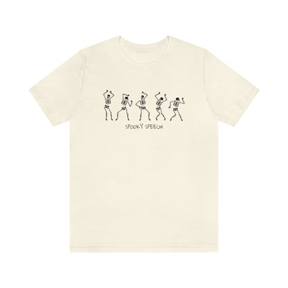Spooky Speech Skeleton Jersey T-Shirt