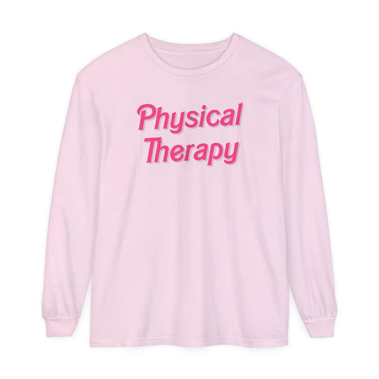 Pink Physical Therapy Long Sleeve Comfort Colors T-Shirt