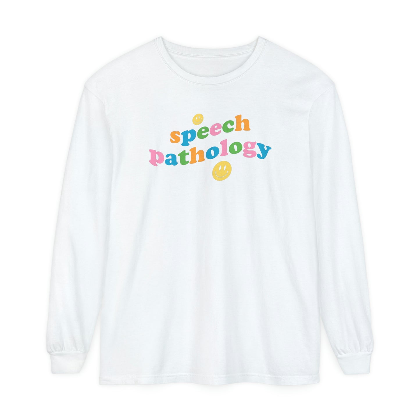 Speech Pathology Wavy Long Sleeve Comfort Colors T-Shirt
