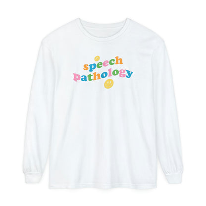 Speech Pathology Wavy Long Sleeve Comfort Colors T-Shirt