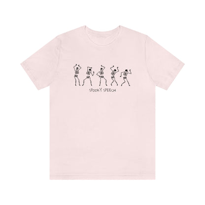 Spooky Speech Skeleton Jersey T-Shirt