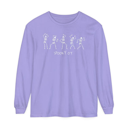 Spooky OT Skeletons Long Sleeve Comfort Colors T-Shirt