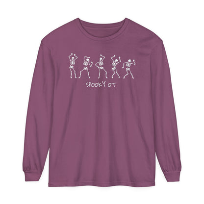 Spooky OT Skeletons Long Sleeve Comfort Colors T-Shirt