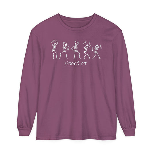 Spooky OT Skeletons Long Sleeve Comfort Colors T-Shirt
