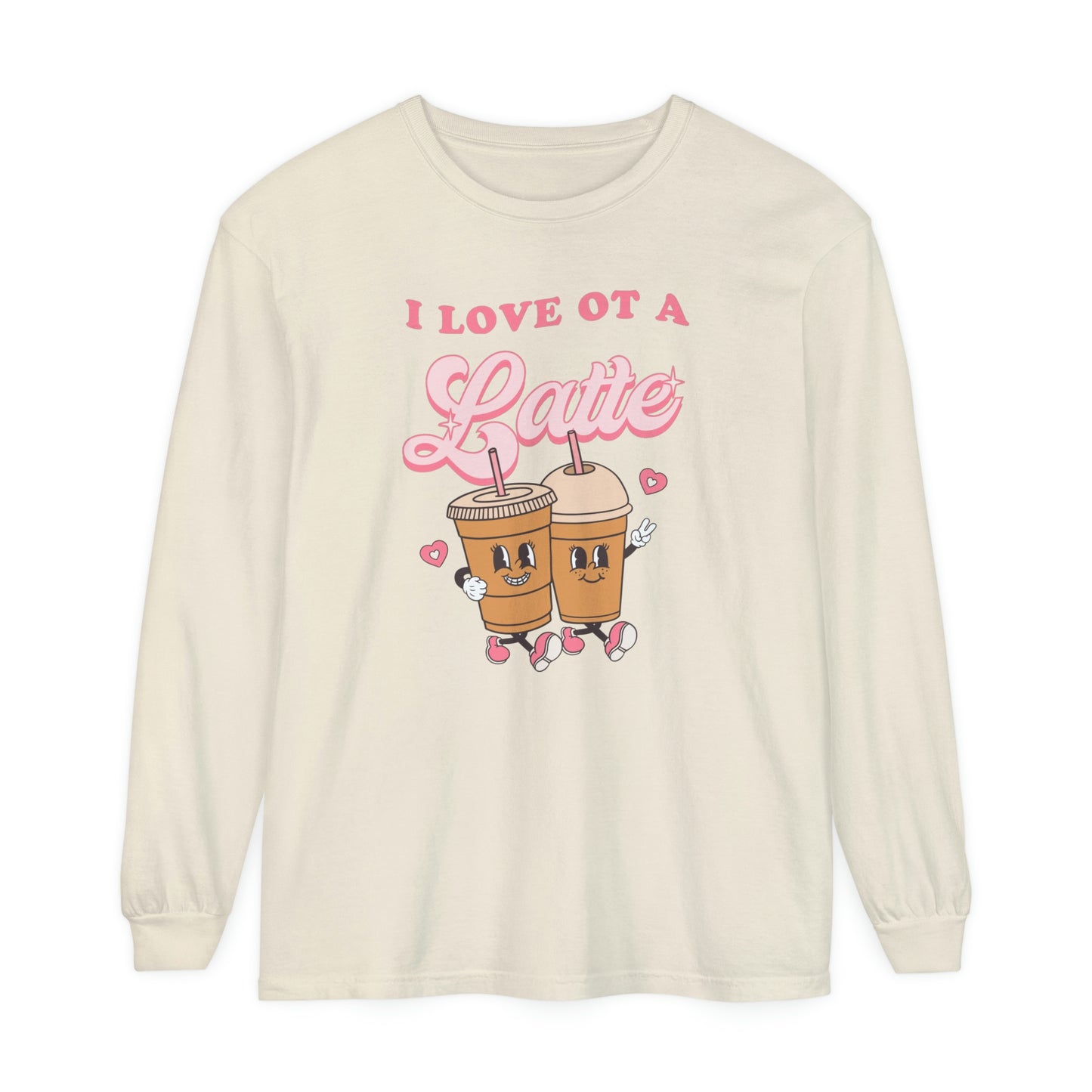 I Love OT a Latte Long Sleeve Comfort Colors T-Shirt