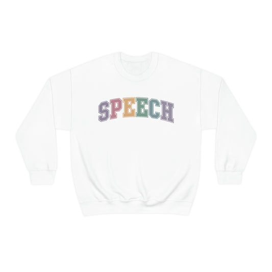 Pastel Varsity Speech Crewneck Sweatshirt