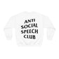 Antisocial Speech Club Crewneck Sweatshirt | Front and Back Print