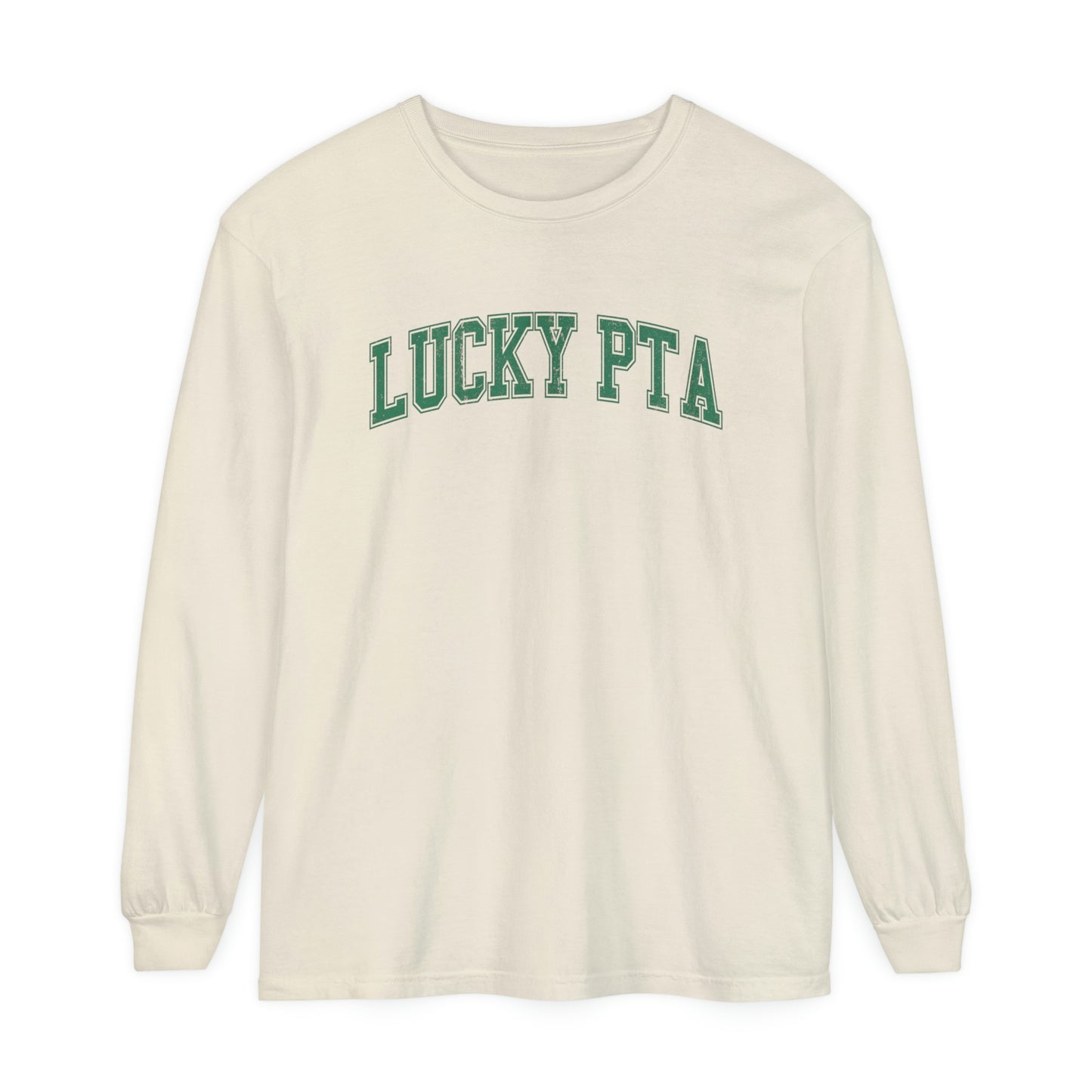 Lucky PTA Distressed Long Sleeve Comfort Colors T-Shirt