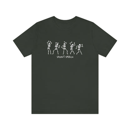 Spooky Speech Skeleton Jersey T-Shirt