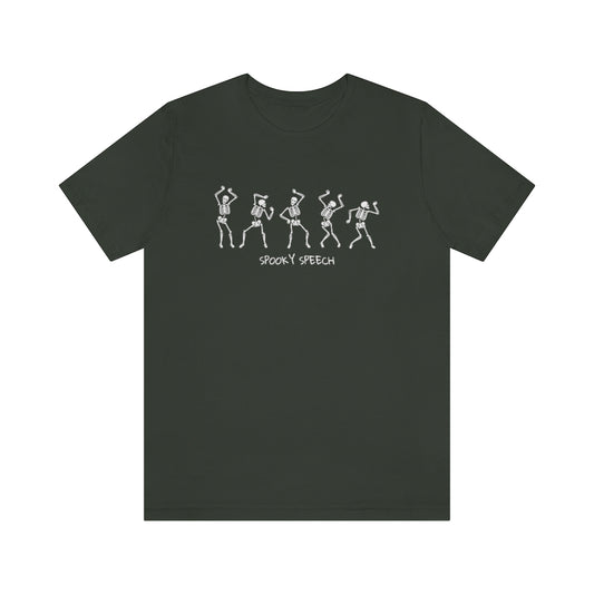 Spooky Speech Skeleton Jersey T-Shirt