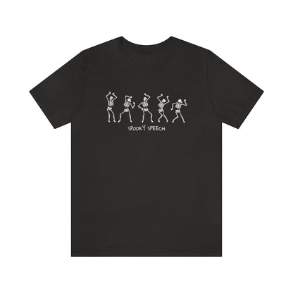 Spooky Speech Skeleton Jersey T-Shirt