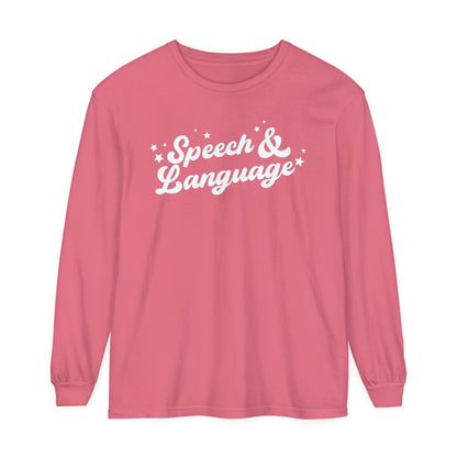 Speech & Language Stars Long Sleeve Comfort Colors T-Shirt
