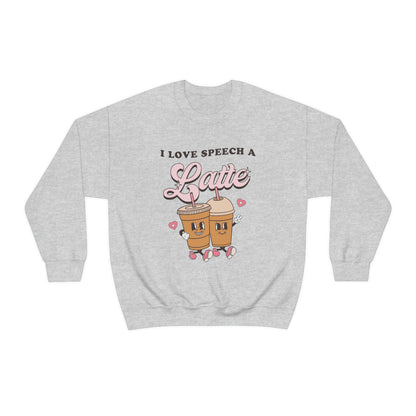 I Love Speech a Latte Crewneck Sweatshirt