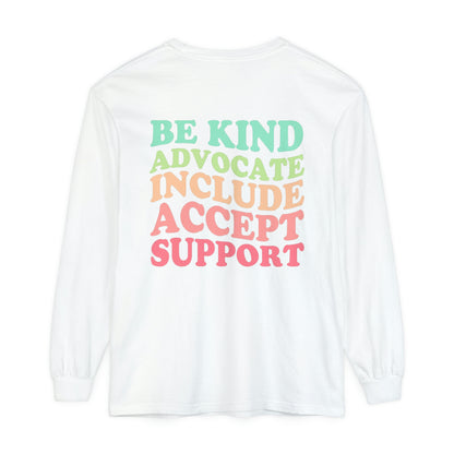Inclusion Rainbow Long Sleeve Comfort Colors T-Shirt