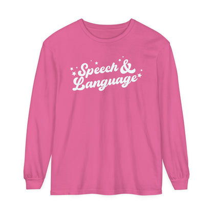 Speech & Language Stars Long Sleeve Comfort Colors T-Shirt