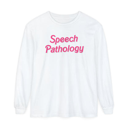 Pink Speech Pathologist Long Sleeve Comfort Colors T-Shirt
