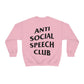 Antisocial Speech Club Crewneck Sweatshirt | Front and Back Print