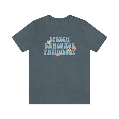 Speech-Language Pathology Retro Flower Jersey T-Shirt