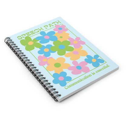 Speech Path Bright Floral Spiral Ruled Line Notebook