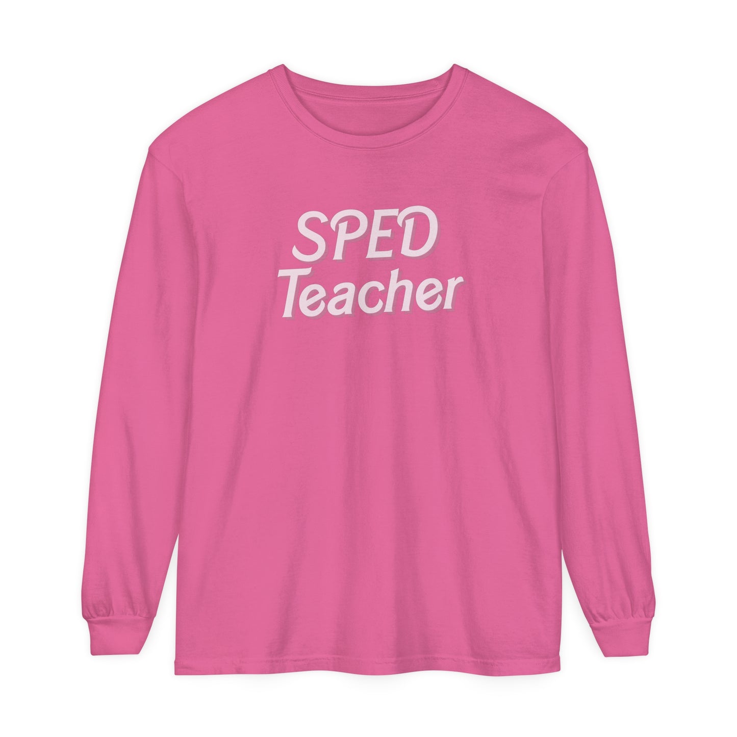 Pink SPED Teacher Long Sleeve Comfort Colors T-Shirt