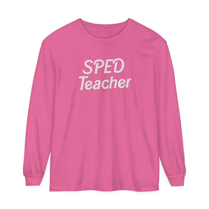 Pink SPED Teacher Long Sleeve Comfort Colors T-Shirt