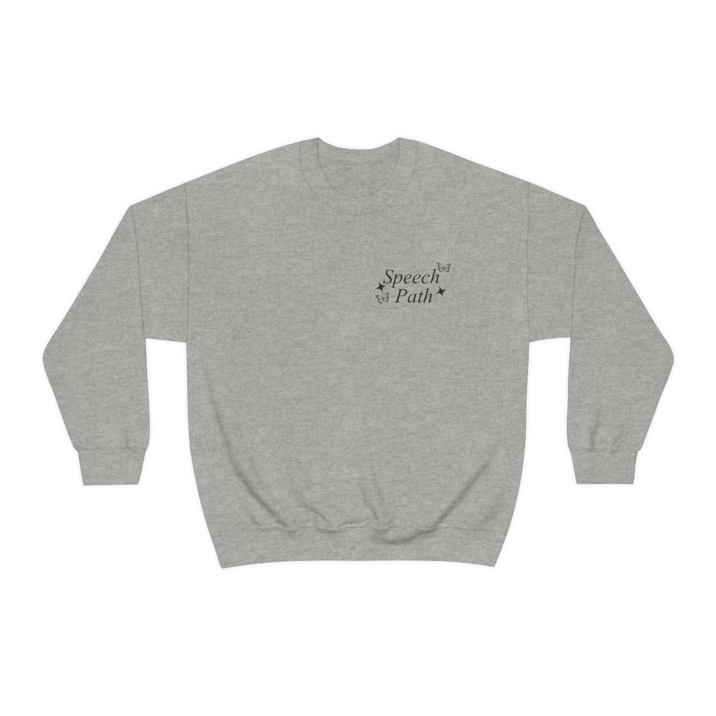 Speech Path Butterflies Crewneck Sweatshirt | Front and Back Print