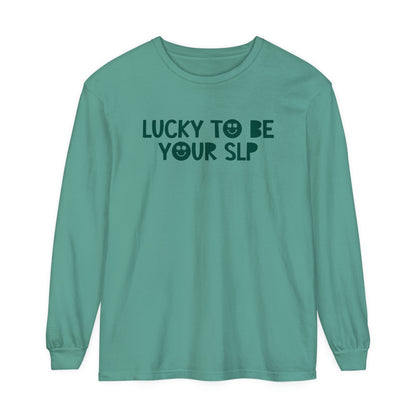 Lucky to Be Your SLP Long Sleeve Comfort Colors T-Shirt