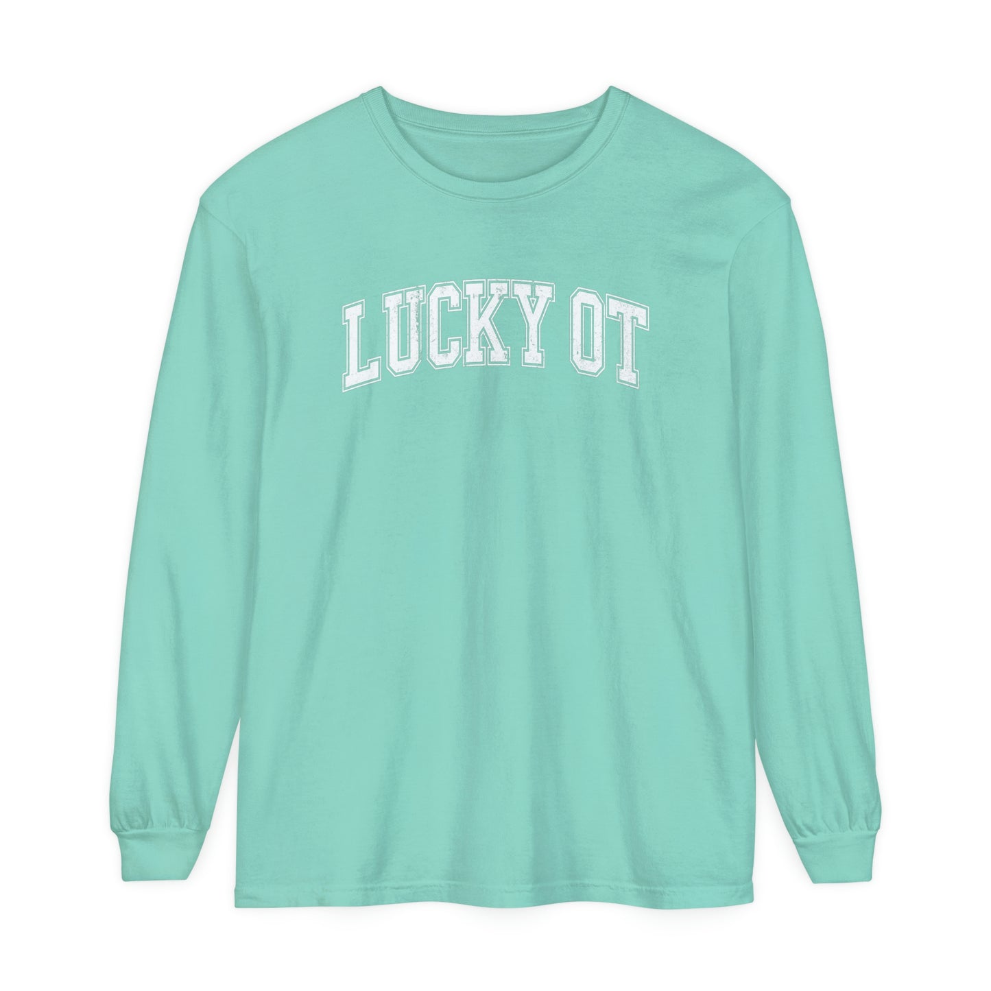 Lucky OT Distressed Long Sleeve Comfort Colors T-Shirt