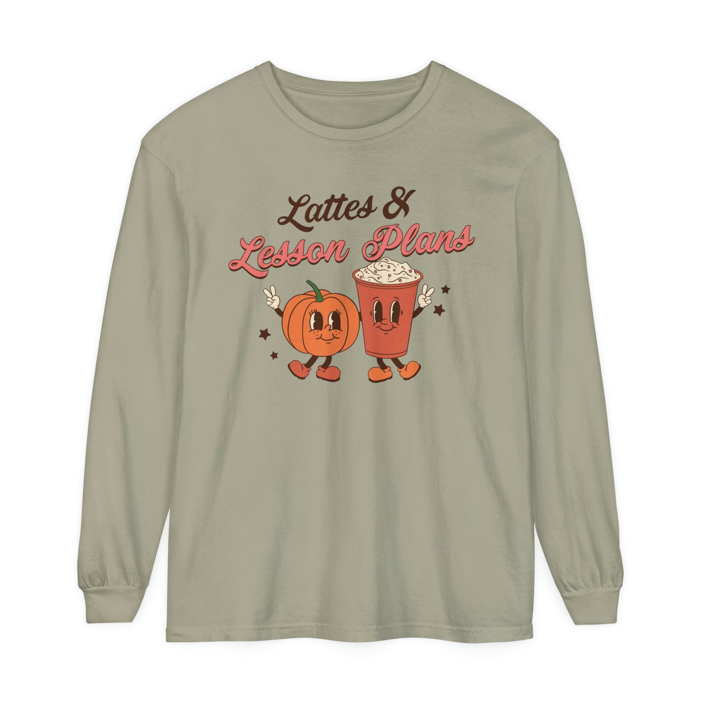 Lattes and Lesson Plans Long Sleeve Comfort Colors T-Shirt