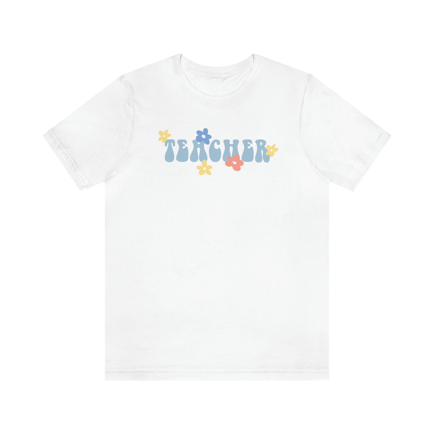 Teacher Retro Flower Jersey T-Shirt