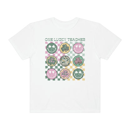 One Lucky Teacher Distressed Comfort Colors T-Shirt