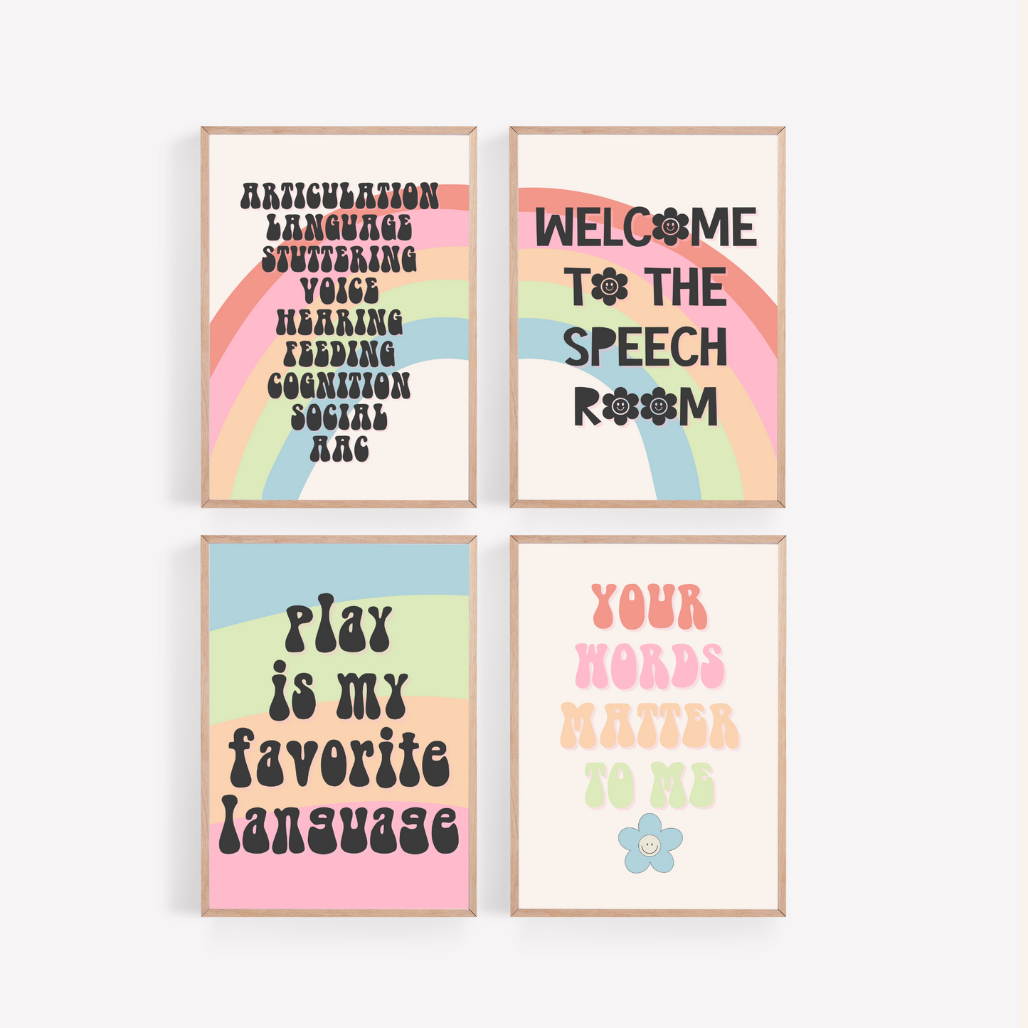Speech Room Groovy Set of 4 Digital Prints