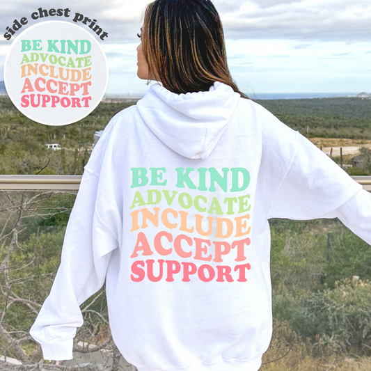 Inclusion Rainbow Hoodie | Front and Back Print