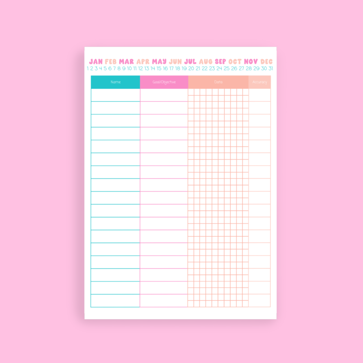 Printable Therapy Daily Data Sheet EmilyBSpeech Printable therapy daily data sheet emilybspeech