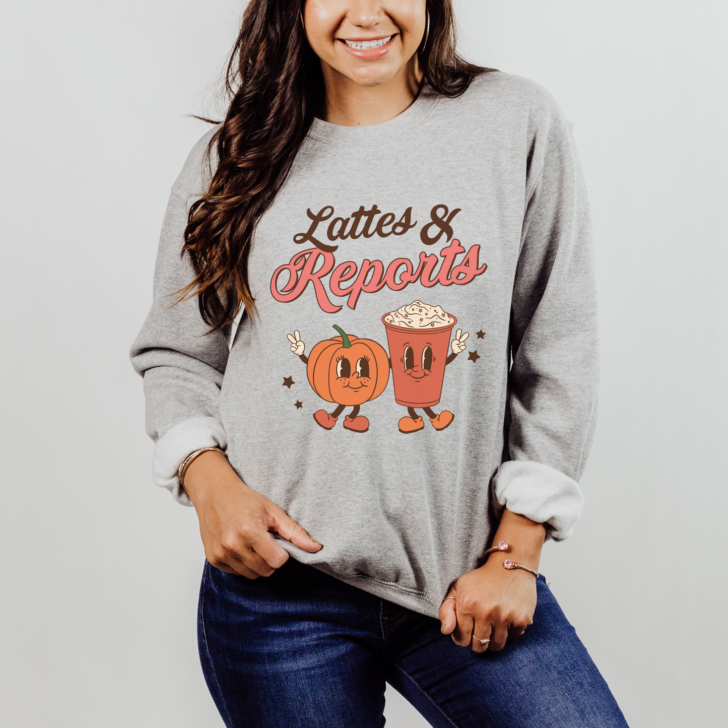 Lattes & Reports Crewneck Sweatshirt