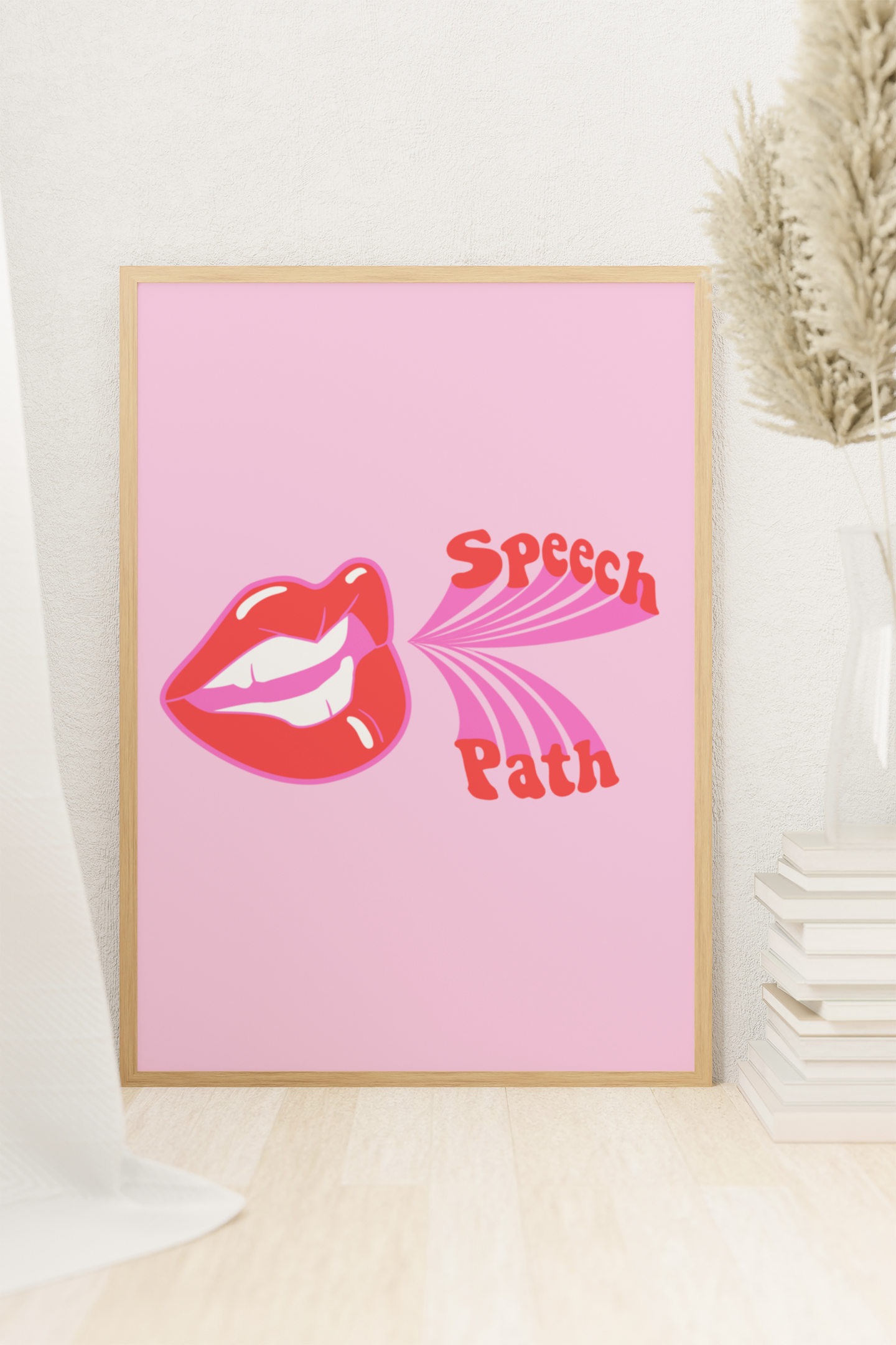 Speech Path Mouth Digital Print