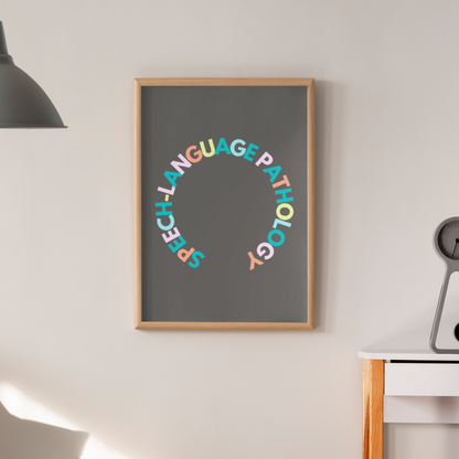 Speech Multicolored Circle Digital Print