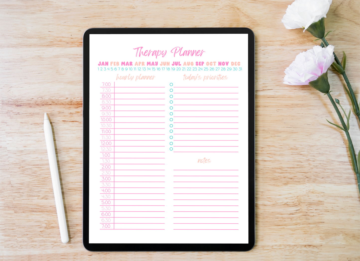 Printable Therapy Daily Planner