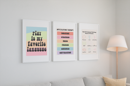 Speech Room Groovy Set of 9 Digital Prints