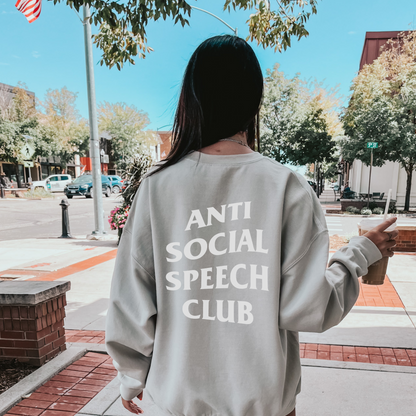 Antisocial Speech Club Crewneck Sweatshirt | Front and Back Print