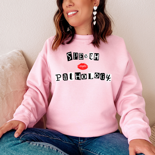 Speech Pathology Pink Crewneck Sweatshirt