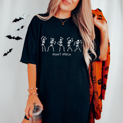 Spooky Speech Skeleton Jersey T-Shirt