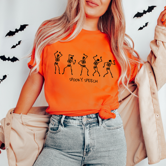 Spooky Speech Skeleton Jersey T-Shirt