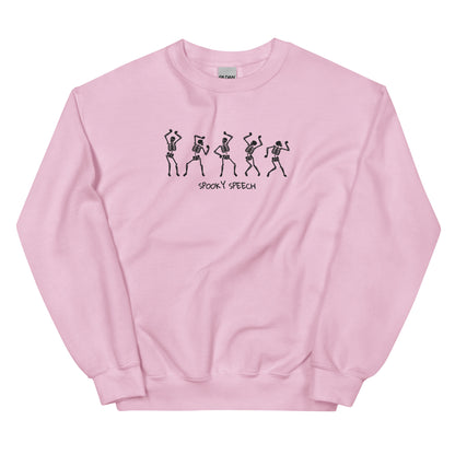 Spooky Speech Skeletons Embroidered Sweatshirt