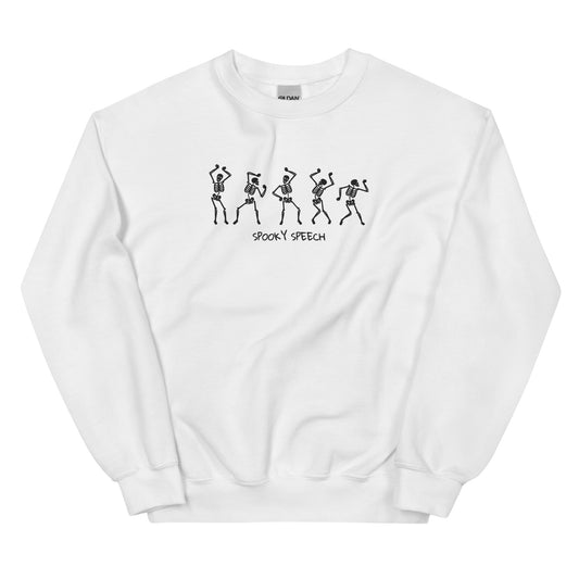 Spooky Speech Skeletons Embroidered Sweatshirt